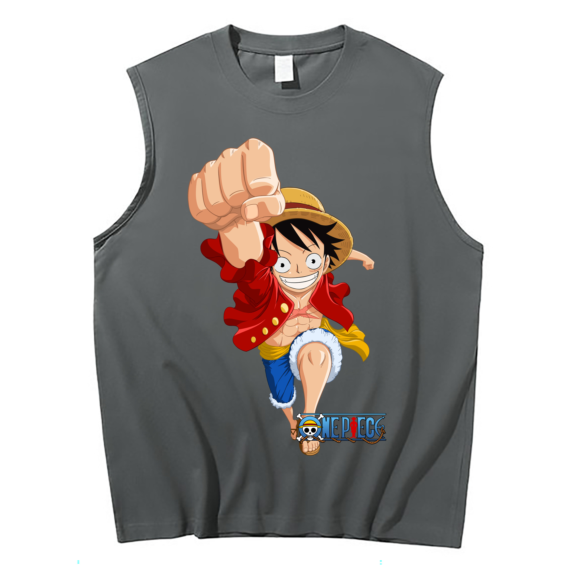 ワンピース モンキー・D・ルフィ ONE PIECE Monkey D. Luffy コットン100％タンクトップ（フロントプリント）